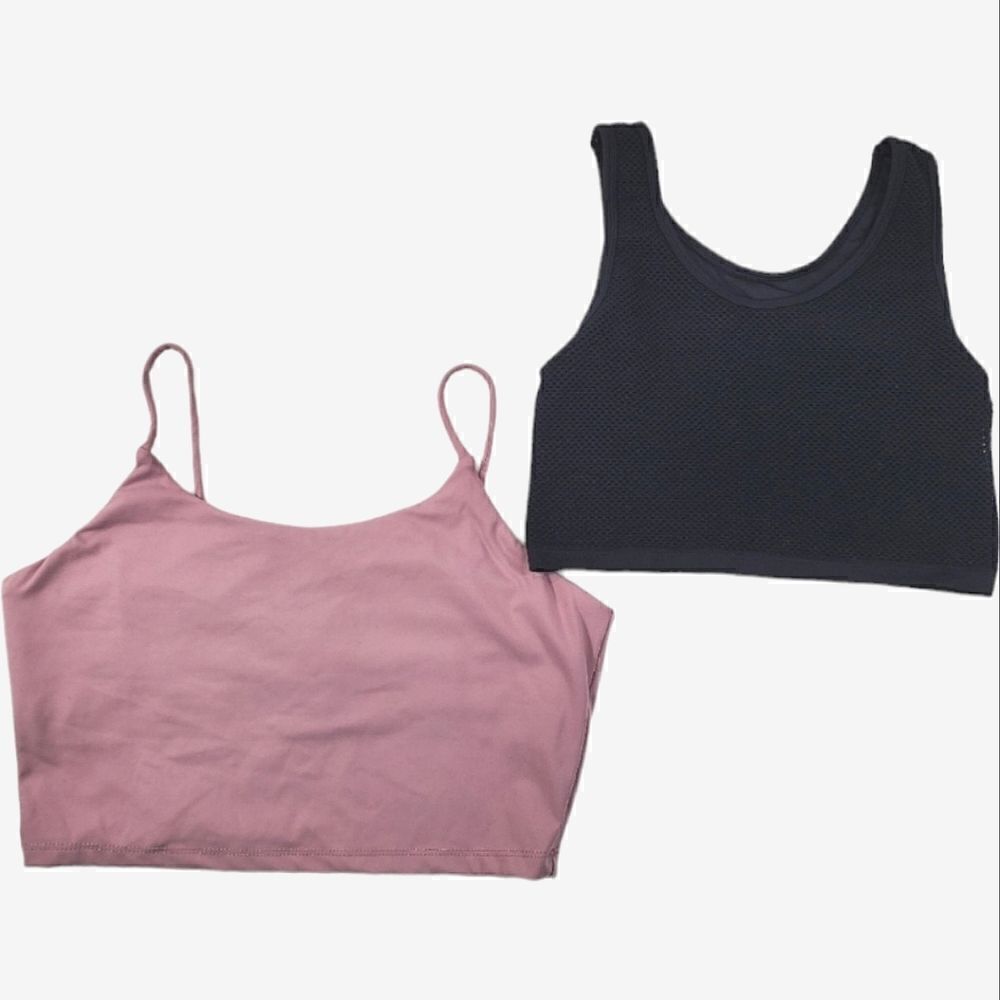 Aerie Seamless Sports Lounge Bra Size Small Black And Pink Tank Bra Size Small